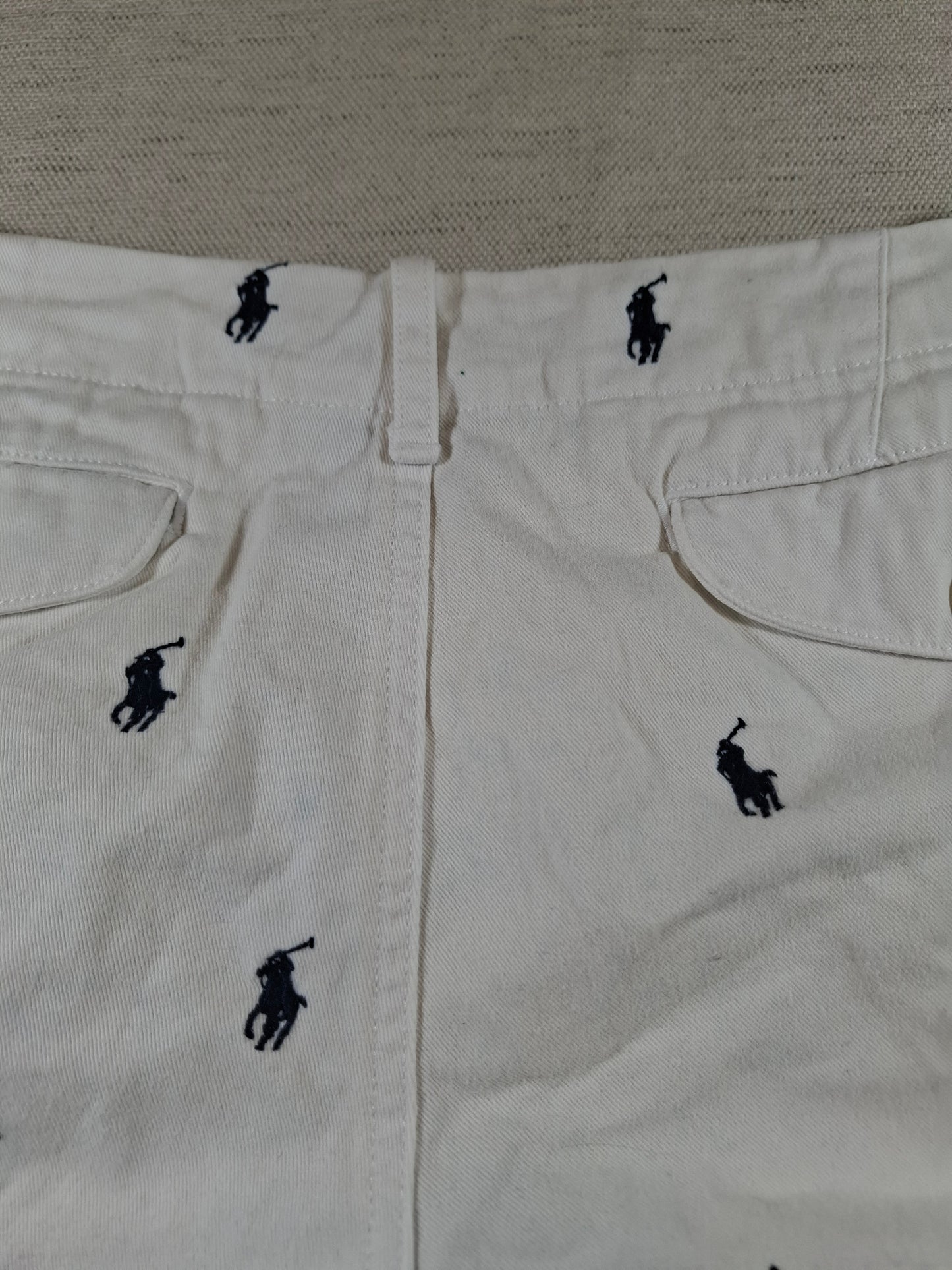 001168 Ralph Lauren Shorts size 8 white with logos