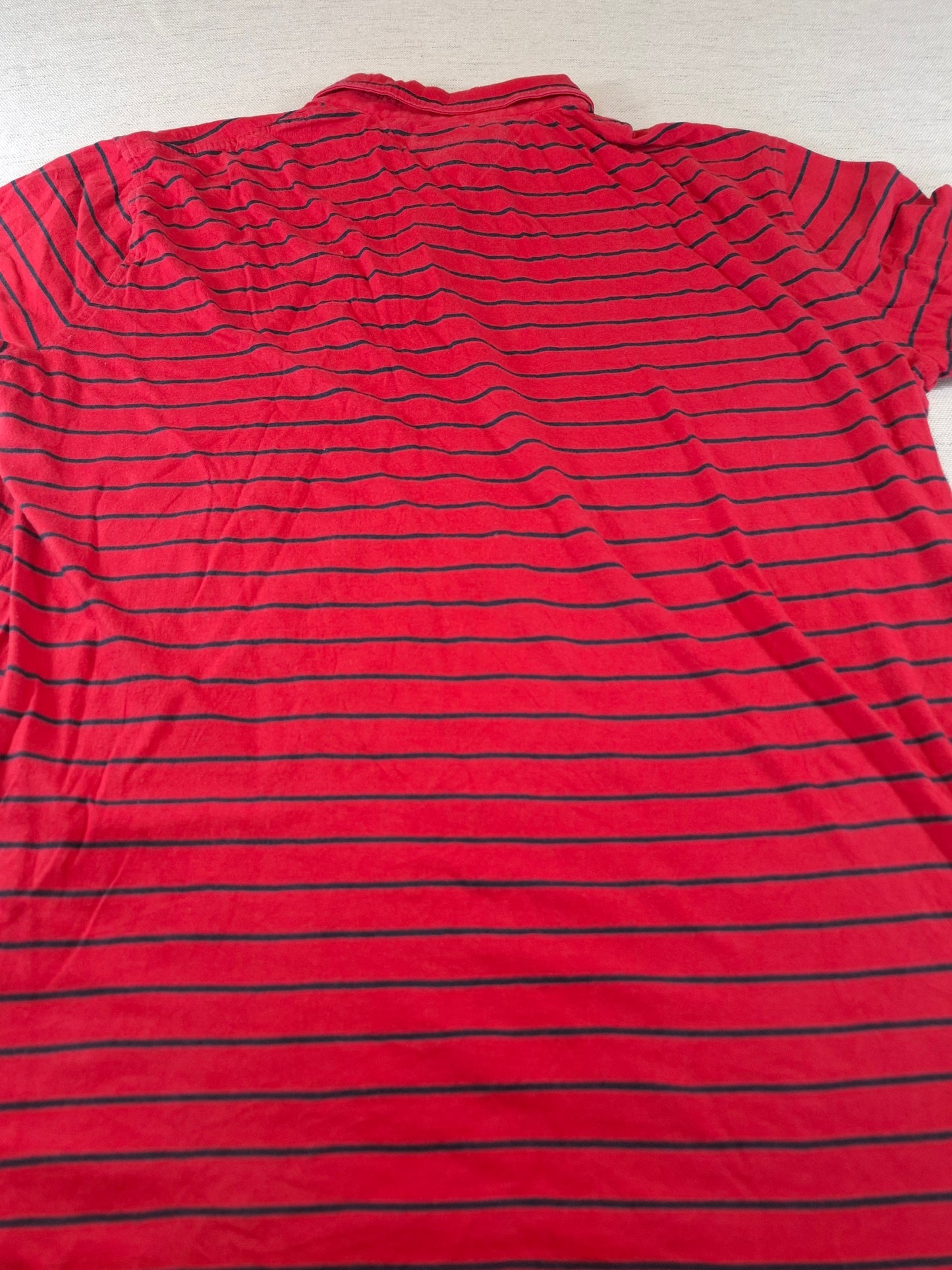 001259 Tommy Hilfiger Polo shirt size XXL Red/ Navy striped
