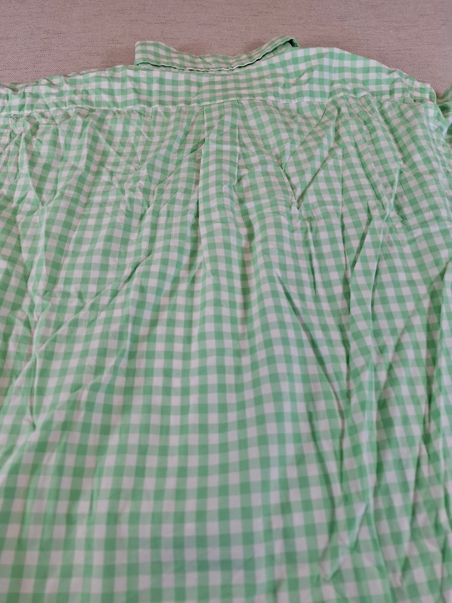001265 Polo Ralph Lauren button down shirt size L Green/ White checkered