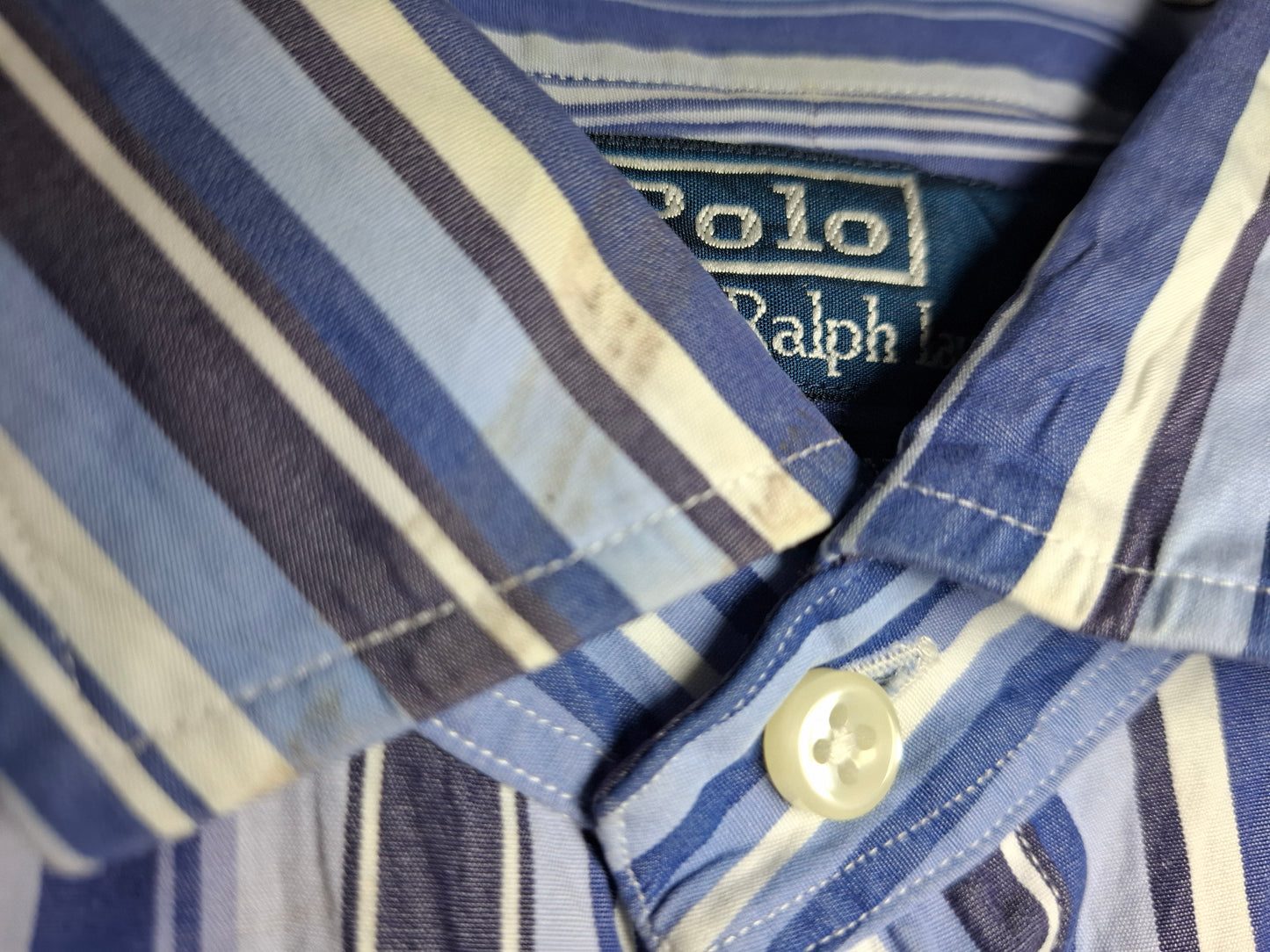 001369 Polo Ralph Lauren Button down shirt – Multicolor blue striped, Size 15 1/2 / M