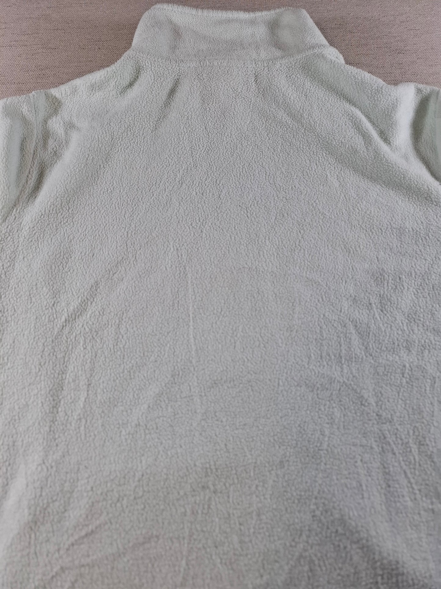 001504 – Patagonia Fleece Jacket – White/Mint, Size Women's L