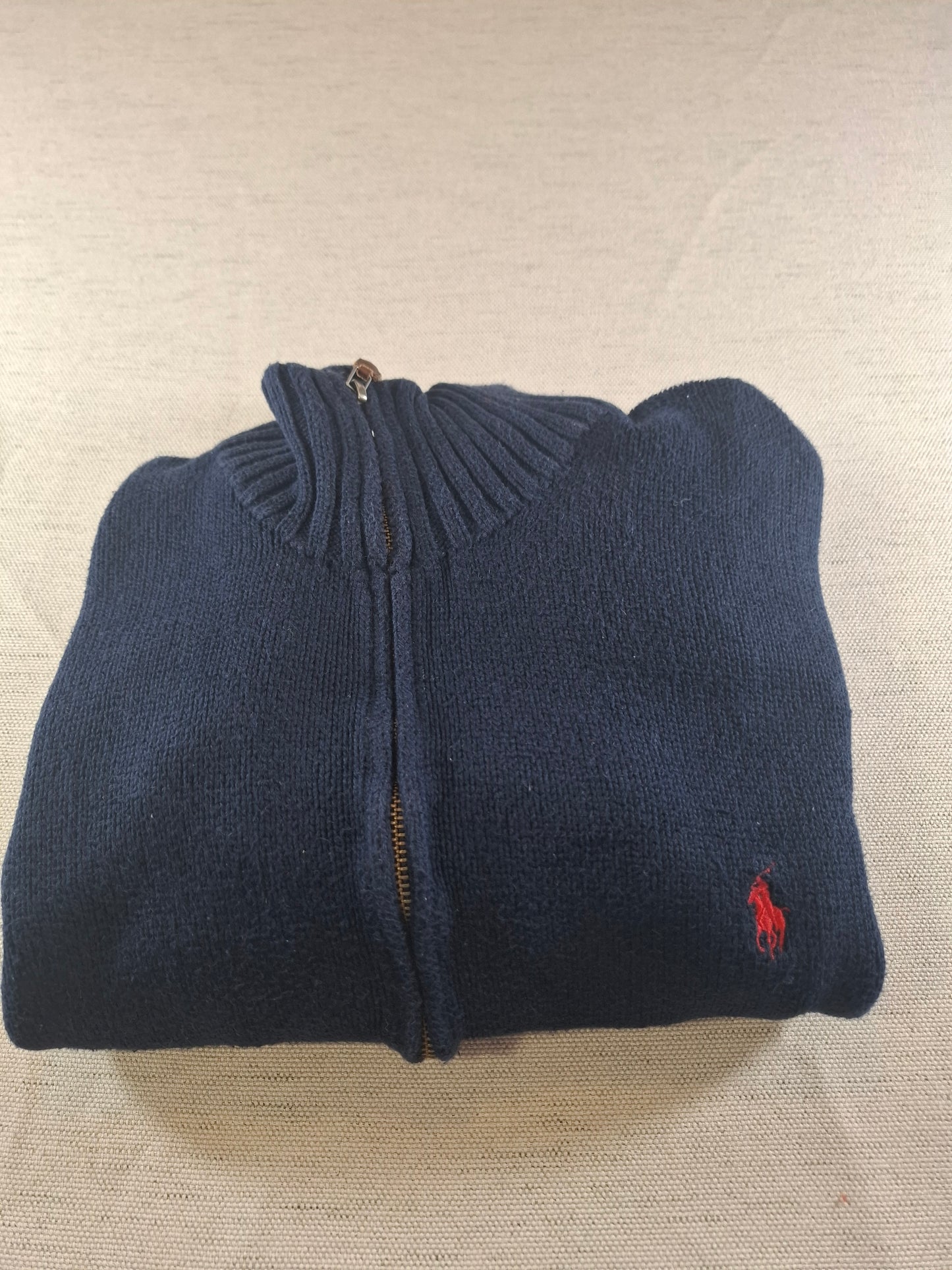 000486 Polo Ralph Lauren full zip sweater size M Navy