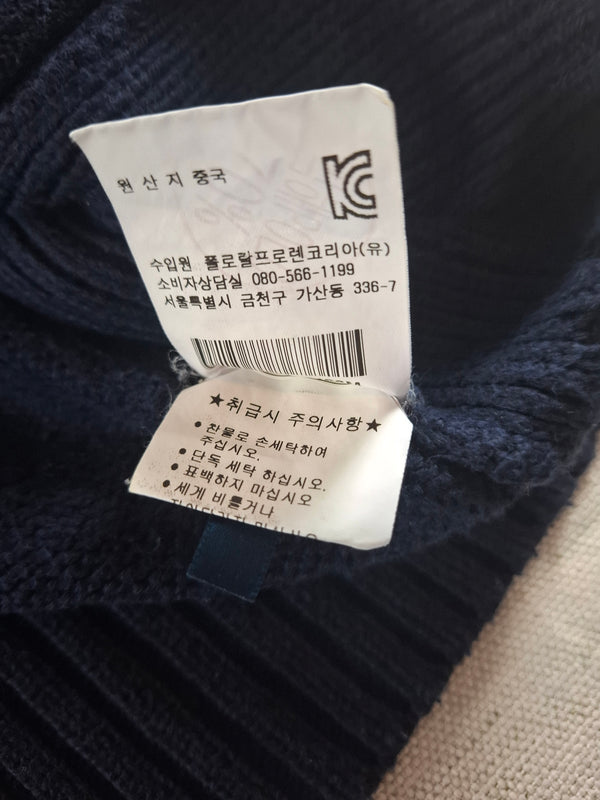 000486 – Polo Ralph Lauren Quarter-Zip Sweater – Dark Blue, Size M