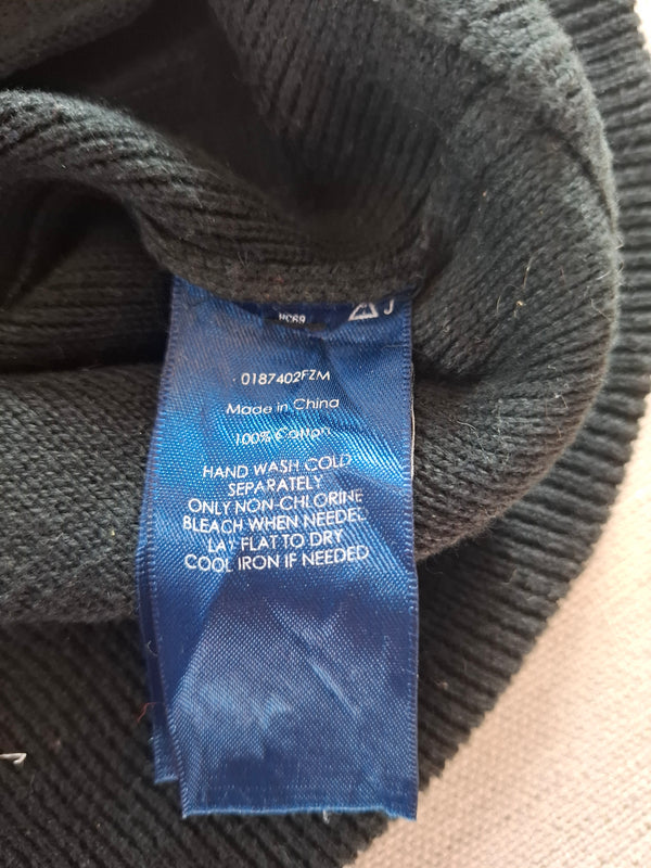 000226 – Polo Ralph Lauren Full Zip Sweater – Black/ Red, Size L
