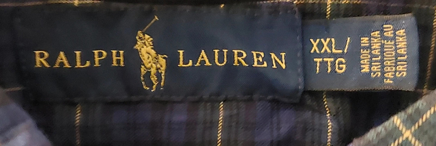 Ralph Lauren overhemd maat XXL blauw geruit