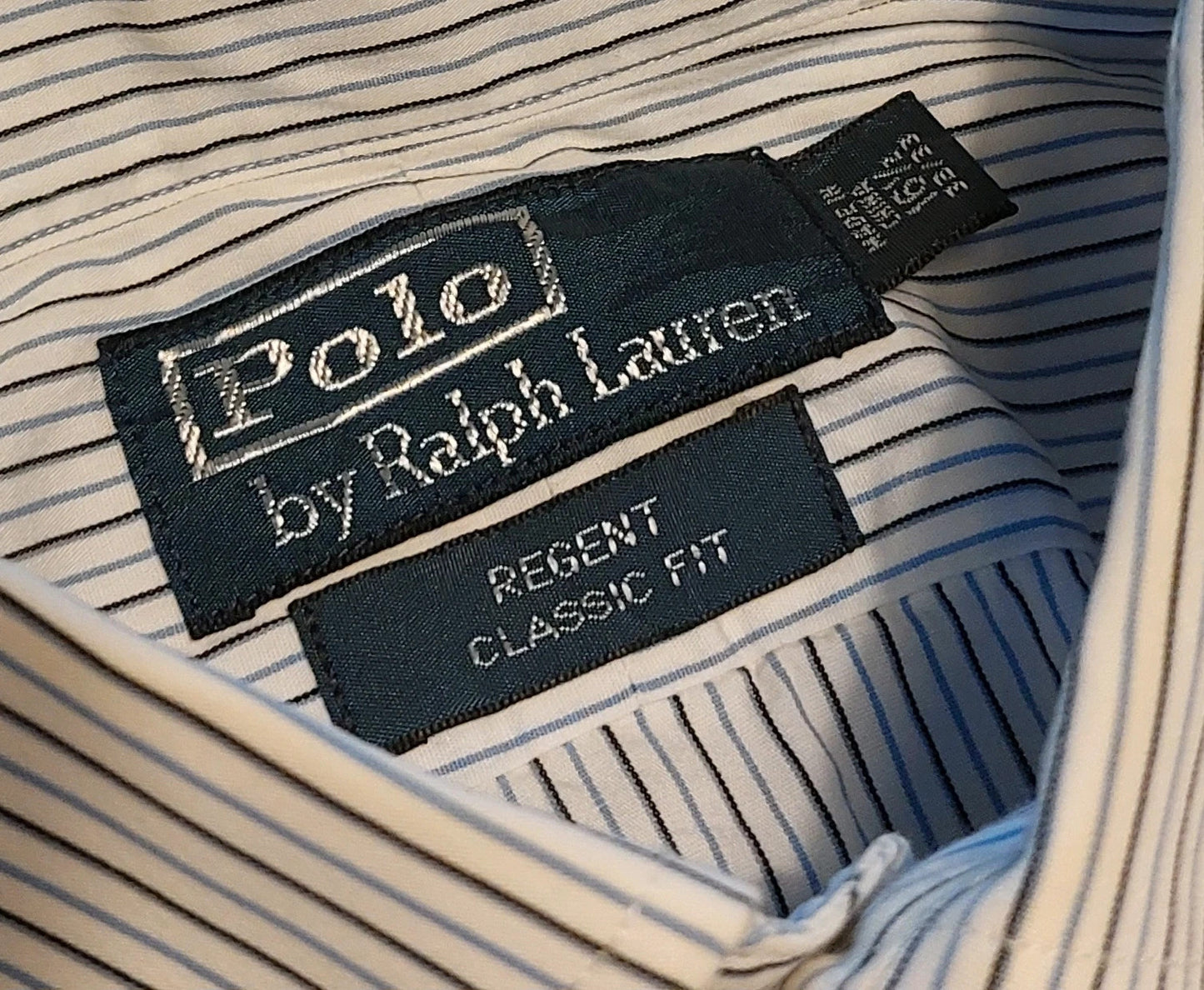 Polo Ralph Lauren overhemd maat 16,5 (L) wit blauw gestreept