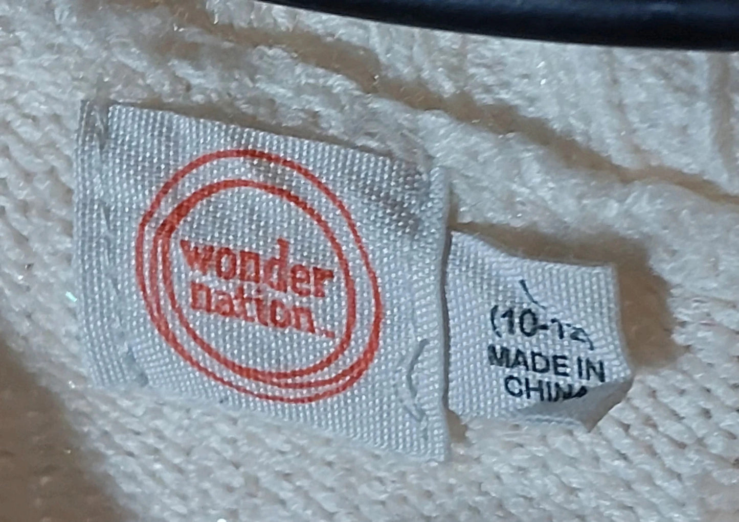 Wonder Nation trui kind 10-12 L wit met zakken