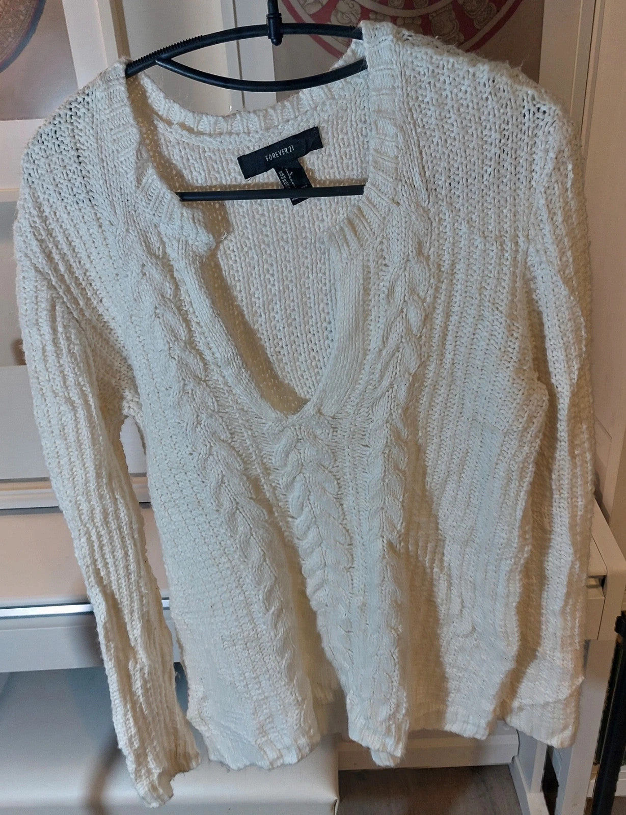 Forever 21 knitted sweater S white