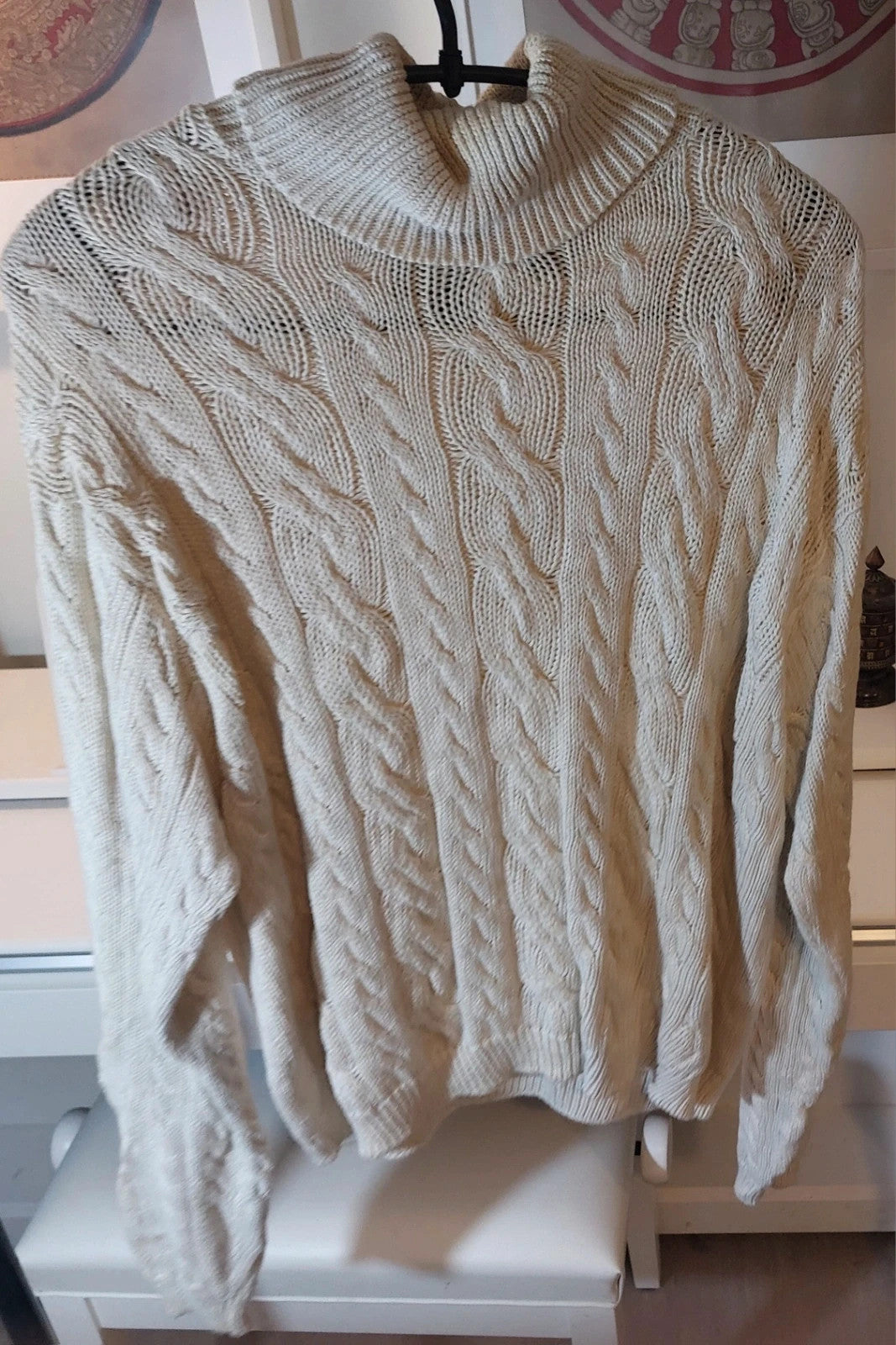 Wainscott knitted sweater L white