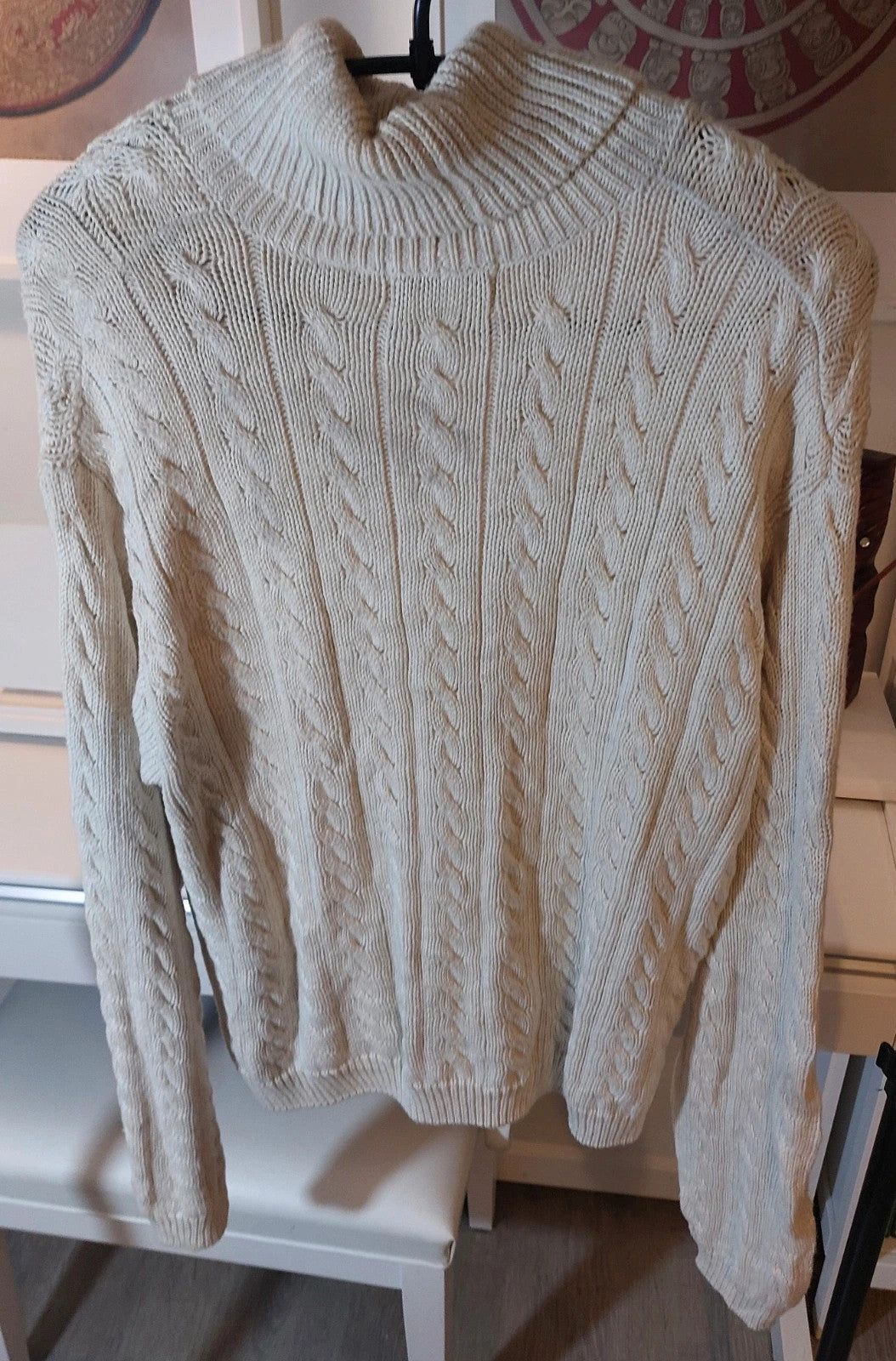 Wainscott knitted sweater L white