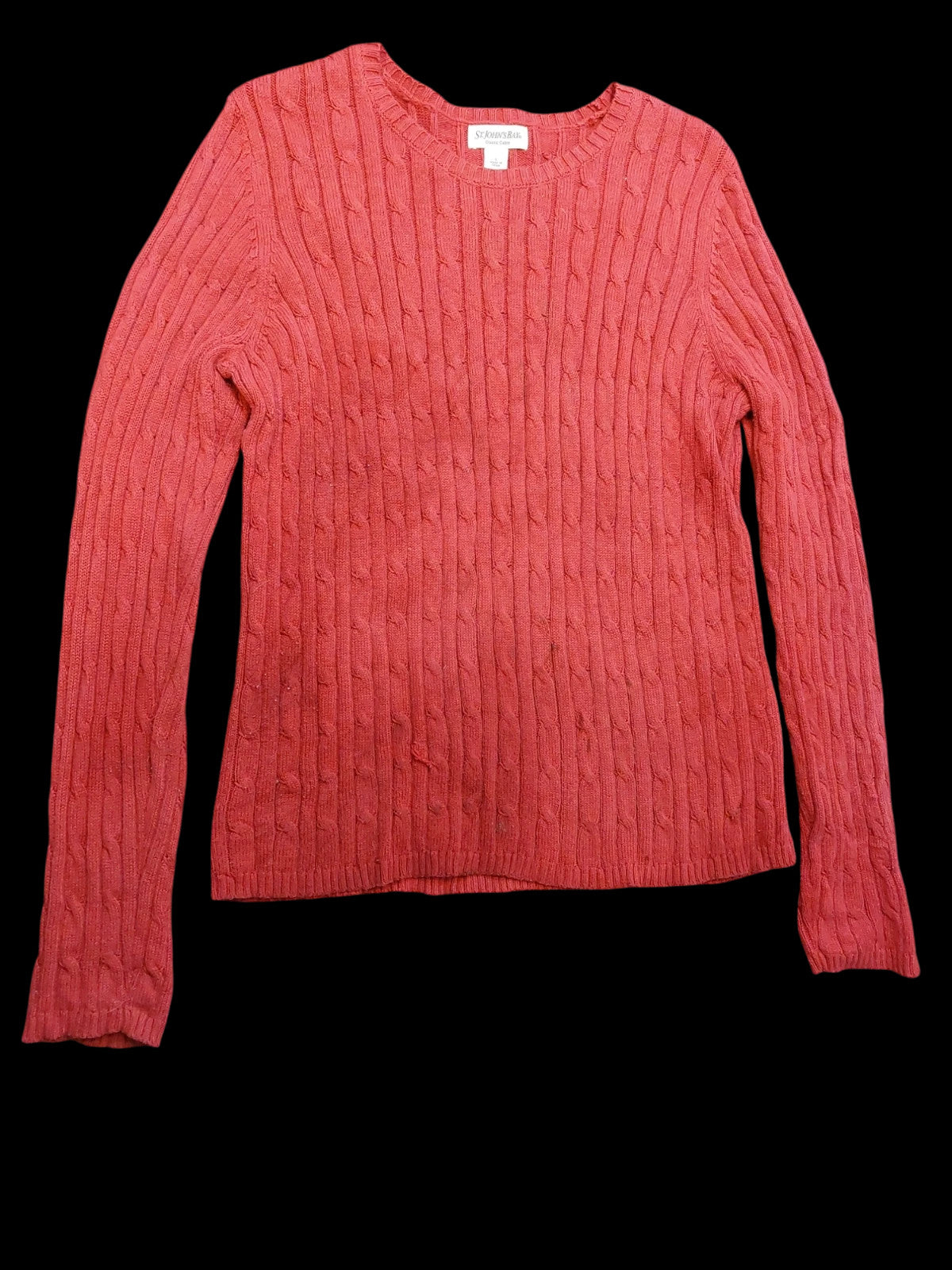 St. John's Bay cable knitted sweater red L