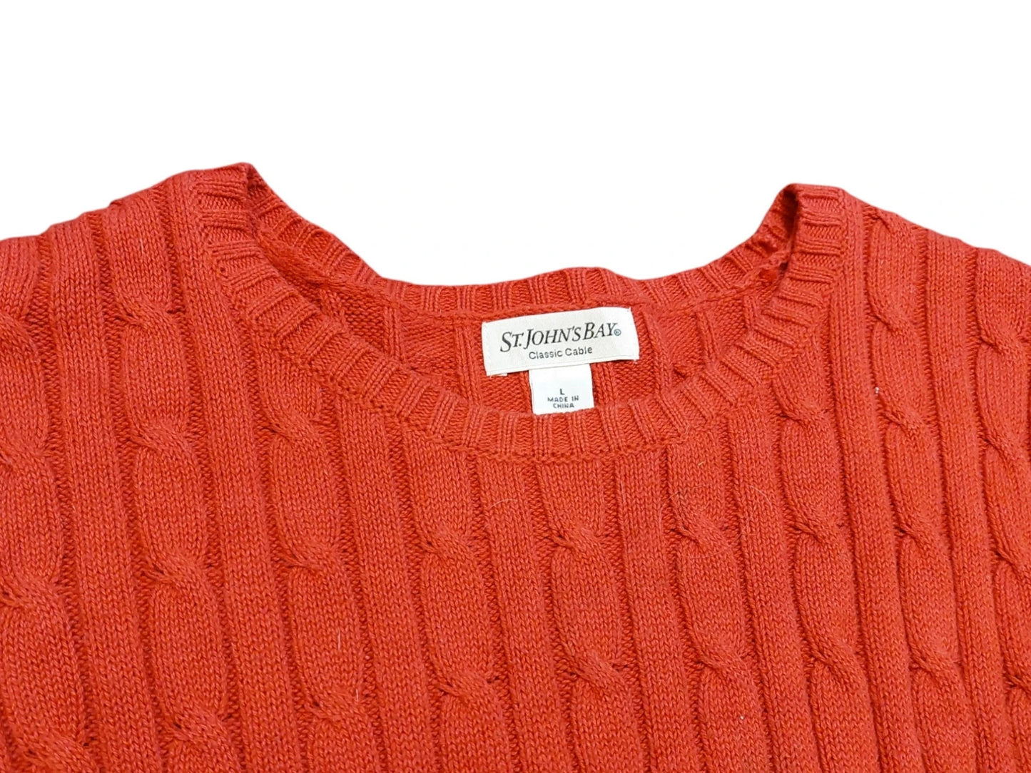 St. John's Bay cable knitted sweater red L