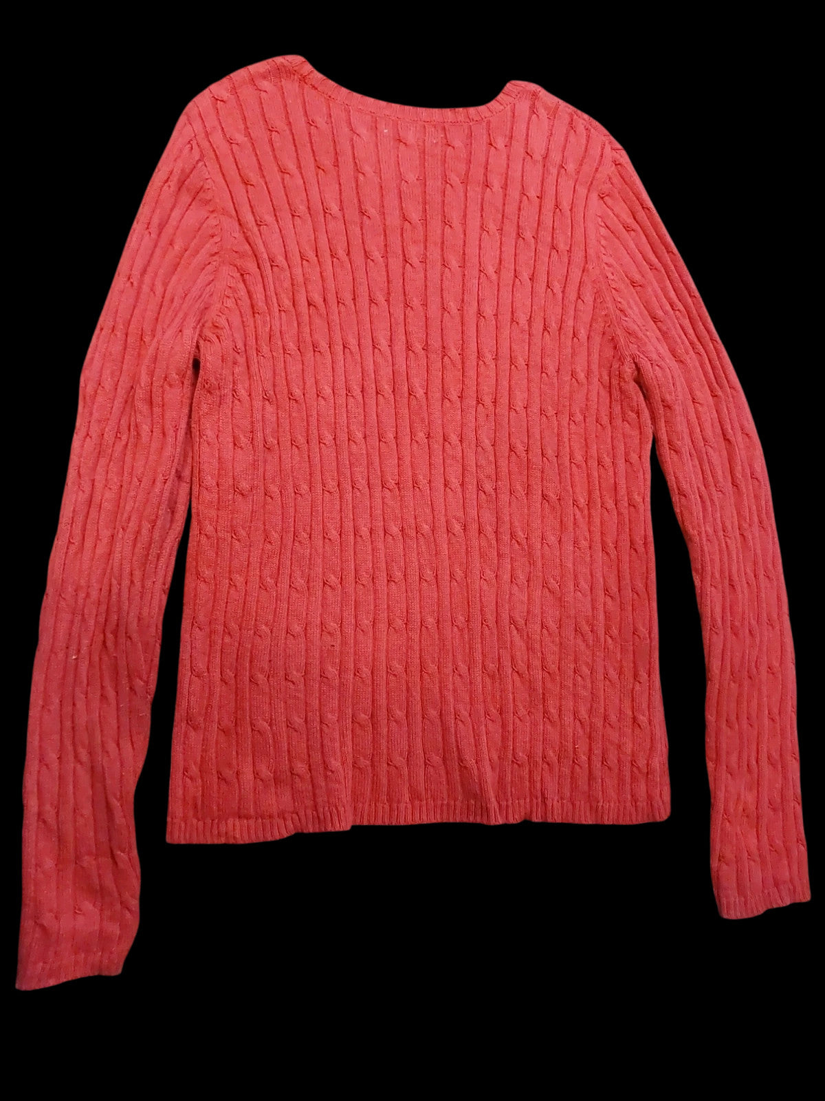 St. John's Bay cable knitted sweater red L