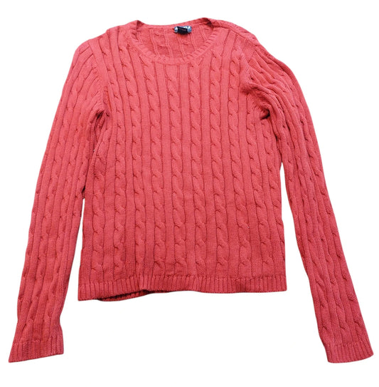 Argyle knitted sweater M red