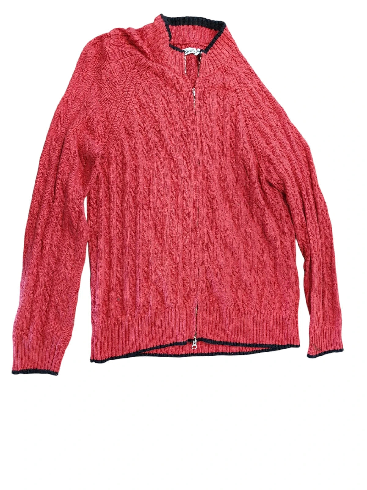 Ashworth knitted sweater with zipper red L