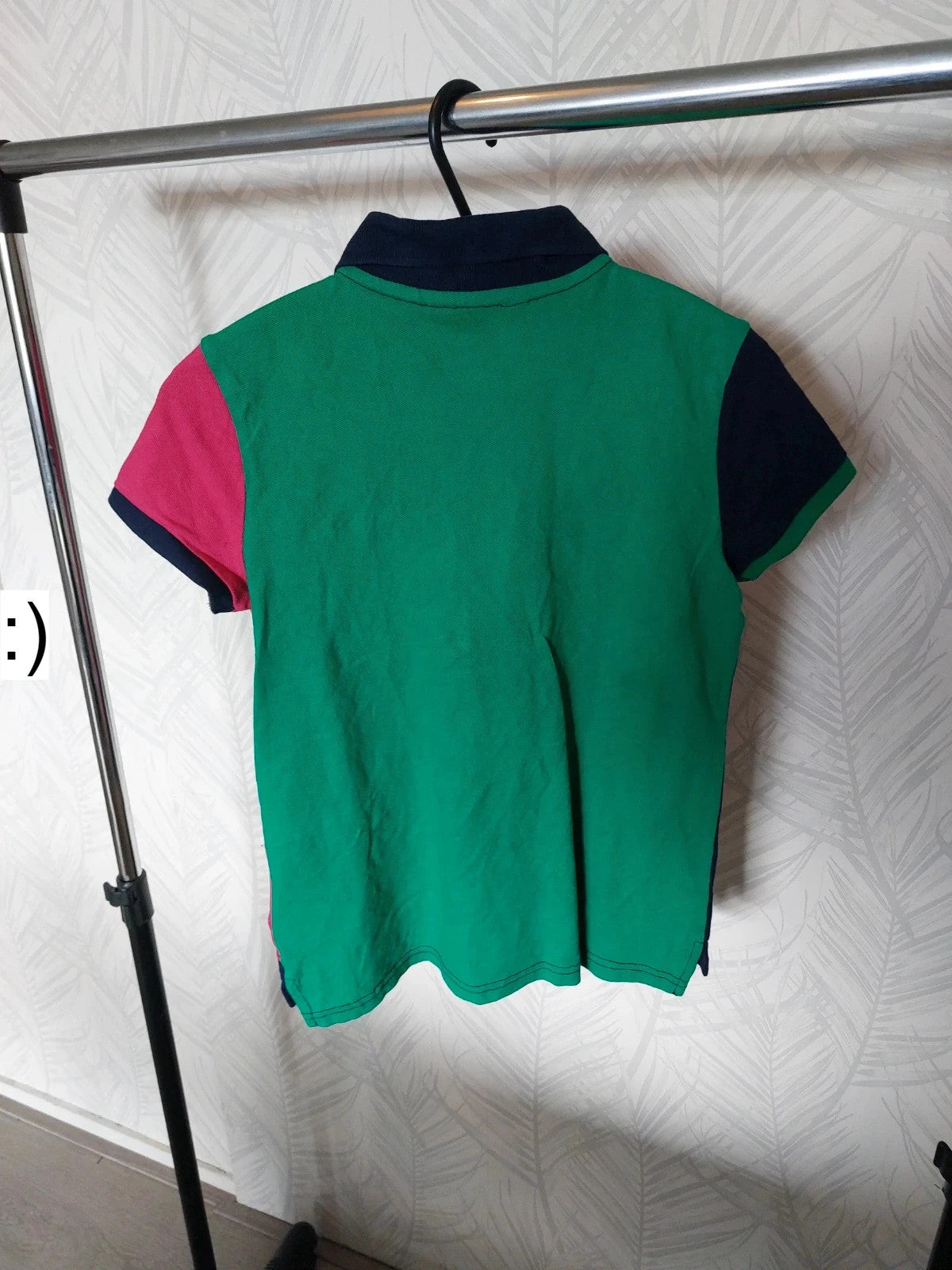 Polo Ralph Lauren large Top Shirt Big Logo Pink Blue Green