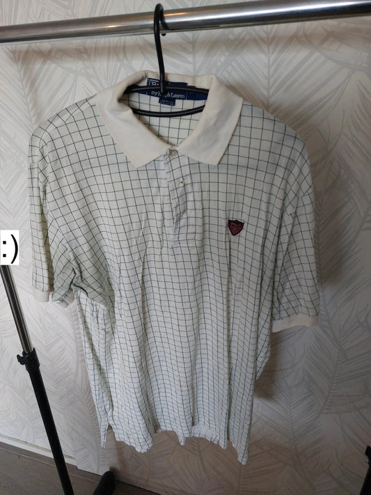 Vintage Polo Ralph Lauren Checkered Short Sleeve Polo size M.