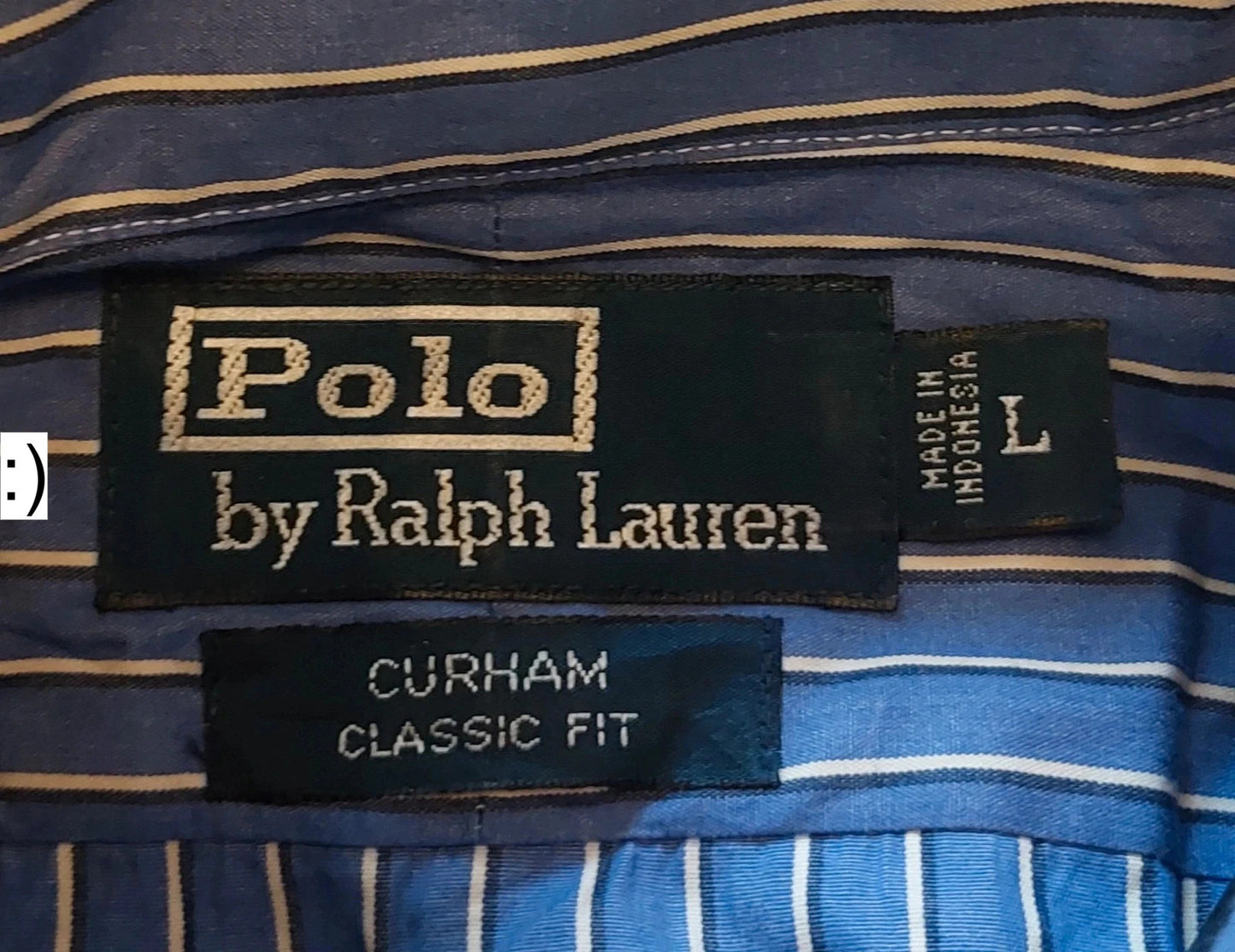 Polo Ralph Lauren overhemd maat L blauw wit gestreept