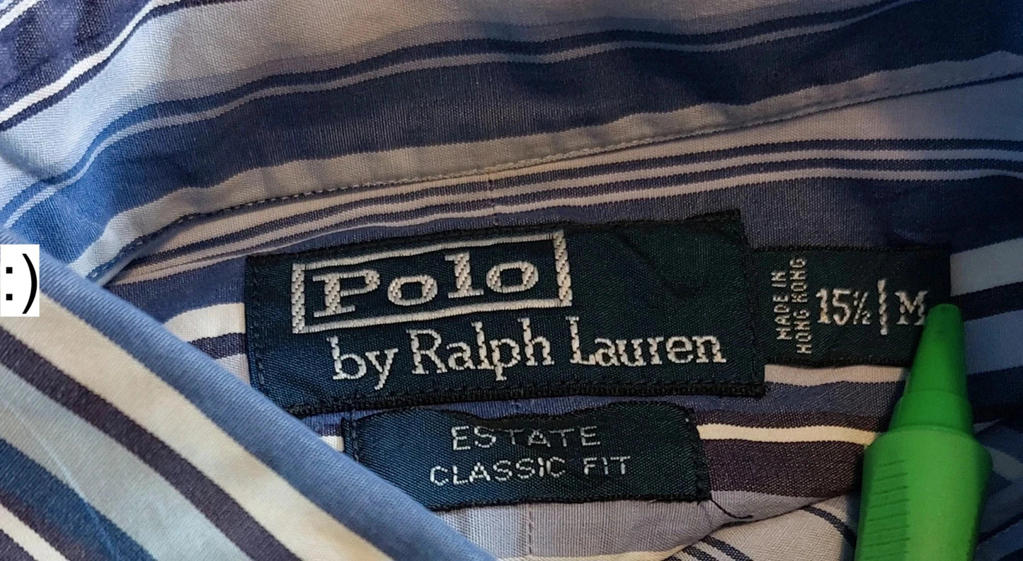 Polo Ralph Lauren overhemd maat M blauw wit gestreept