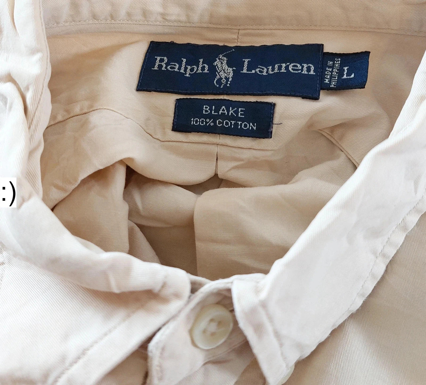 Polo Ralph Lauren overhemd maat L beige