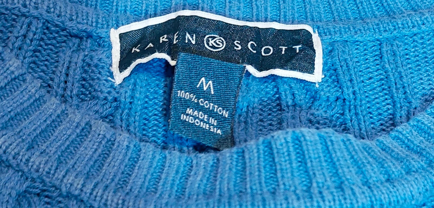 T31 Karen Scott sweater M blue cotton