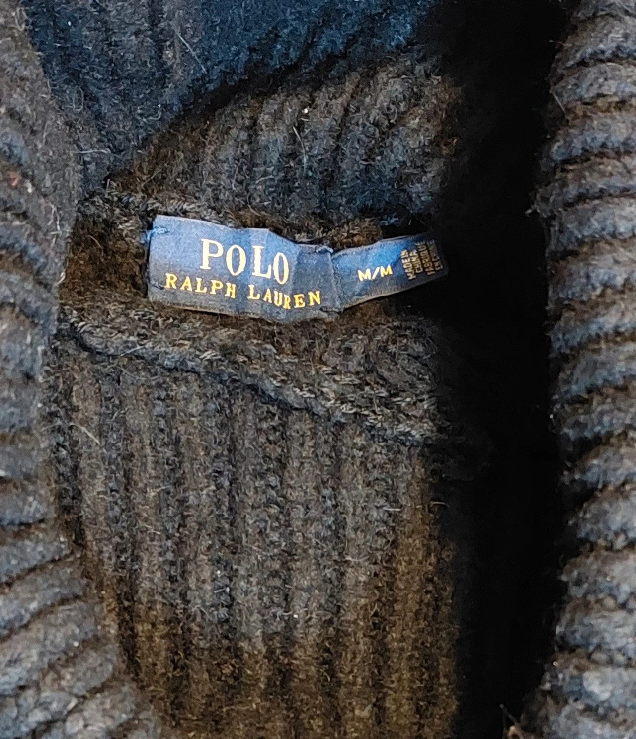 T33 Polo Ralph Lauren coltrui cable knit M grey/black