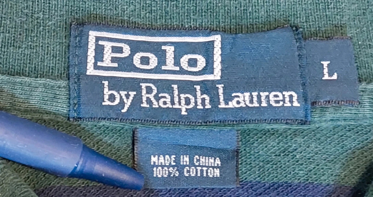 P43 Polo Ralph Lauren L blue green striped