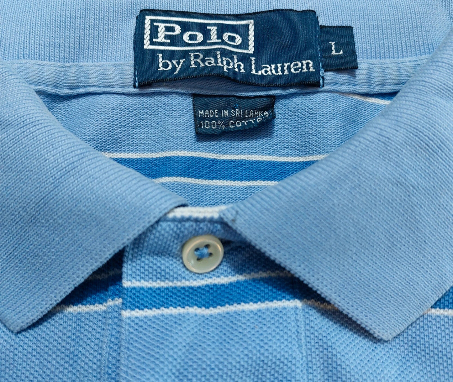 P44 Polo Ralph Lauren L blue stripes