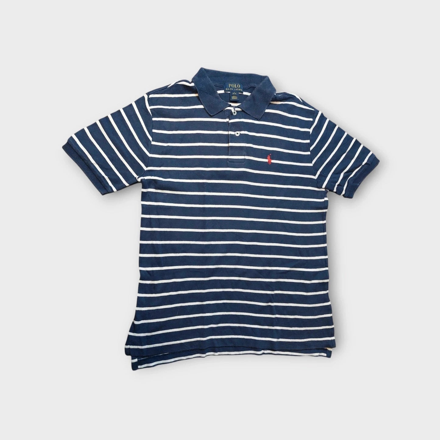 P35 Polo Ralph Lauren blue white stripes L (kids 14-16)