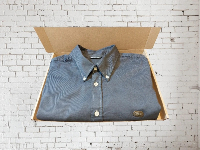 O253 Lacoste button down shirt blue size L