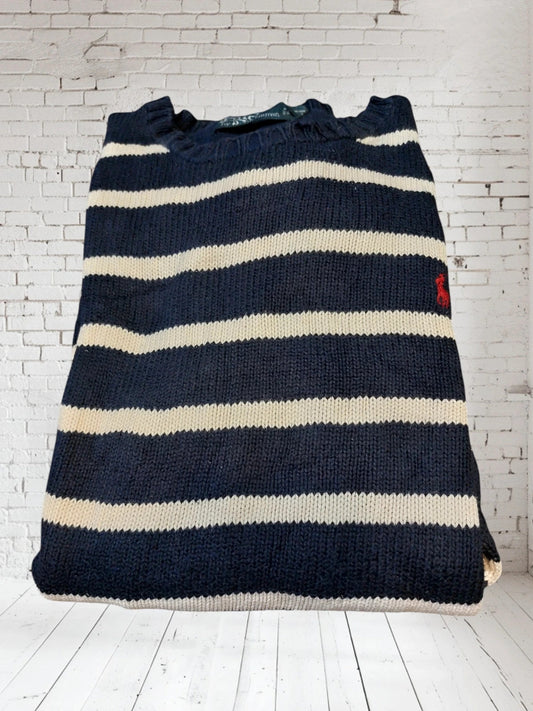 SW2 Polo Ralph Lauren sweater XL blue white stripes