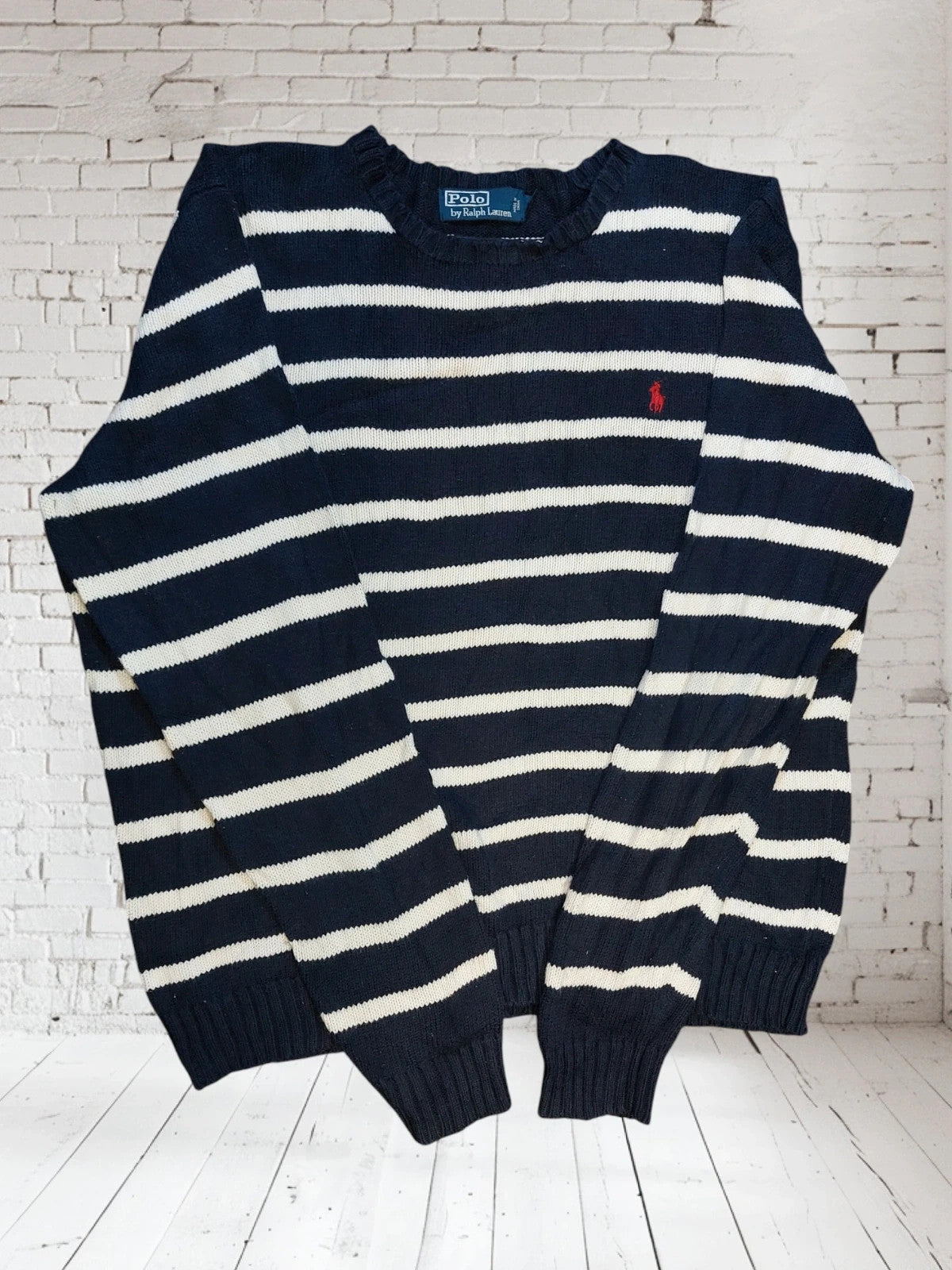 SW2 Polo Ralph Lauren sweater XL blue white stripes