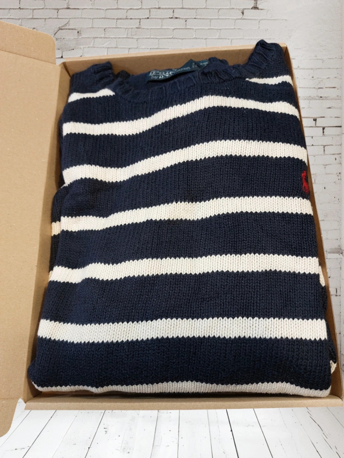 SW2 Polo Ralph Lauren sweater XL blue white stripes