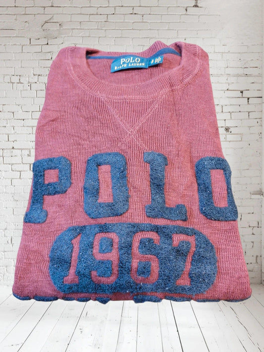 SW9 Polo Ralph Lauren sweater S 1967 Athl. Dept. Burgundy red