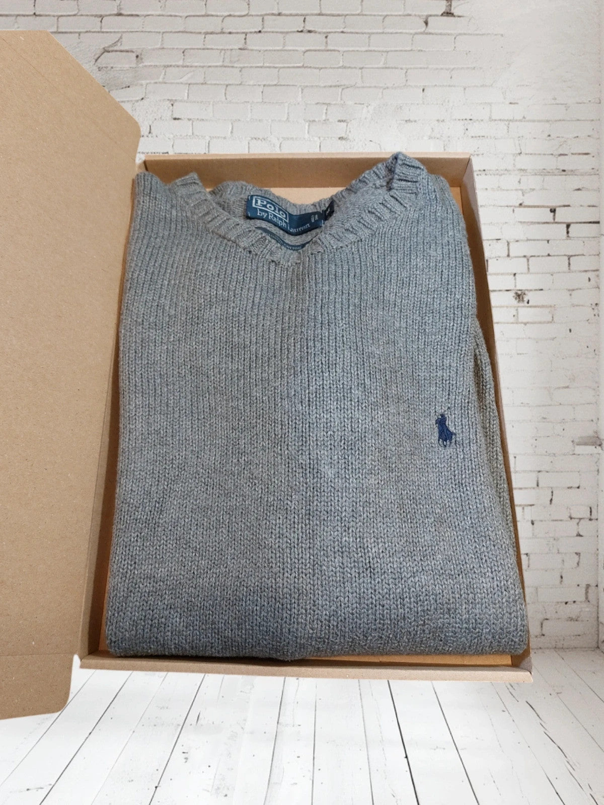 SW10 Polo Ralph Lauren knit sweater M grey