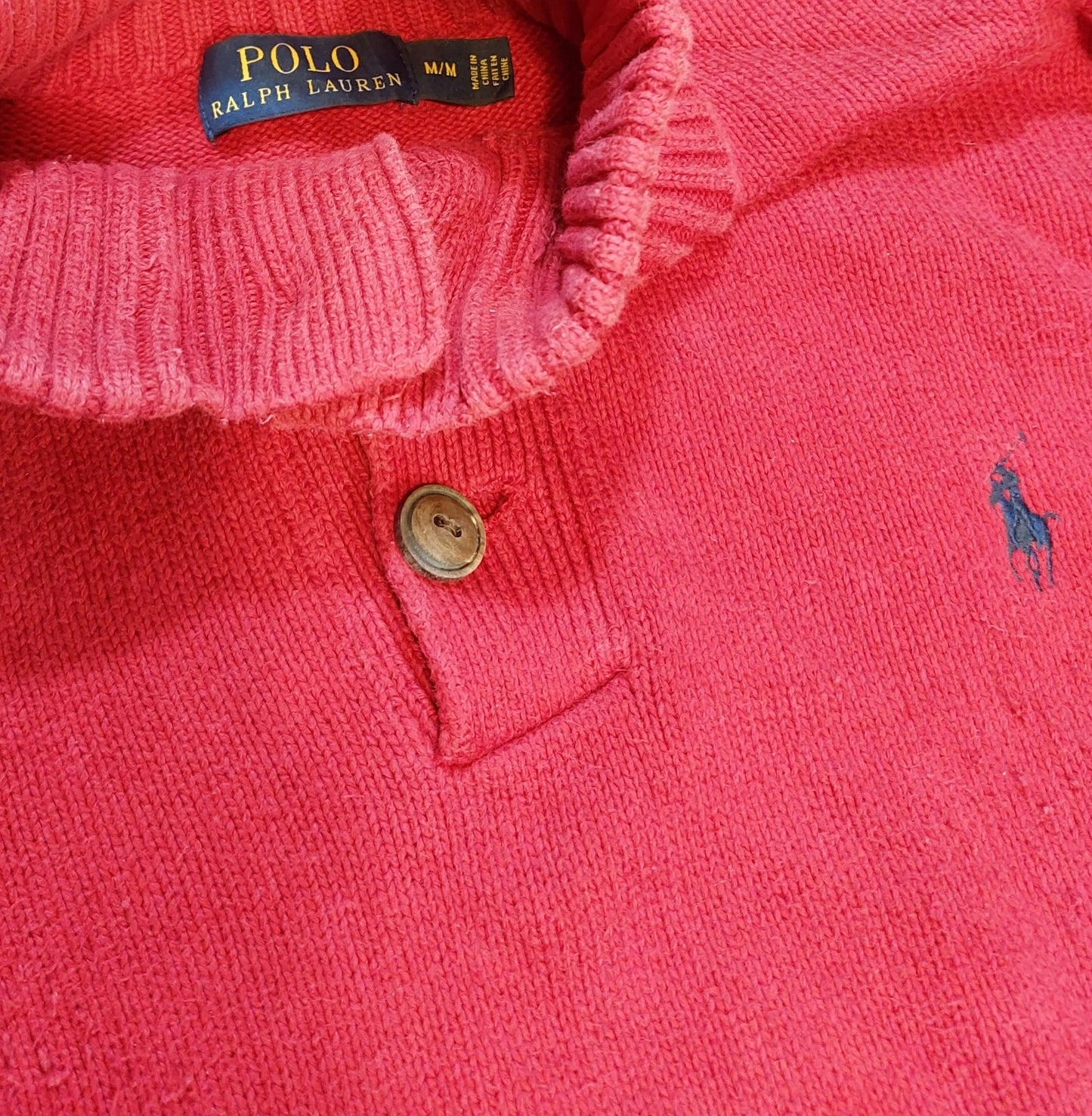 SW14 Polo Ralph Lauren sweater buttons M red