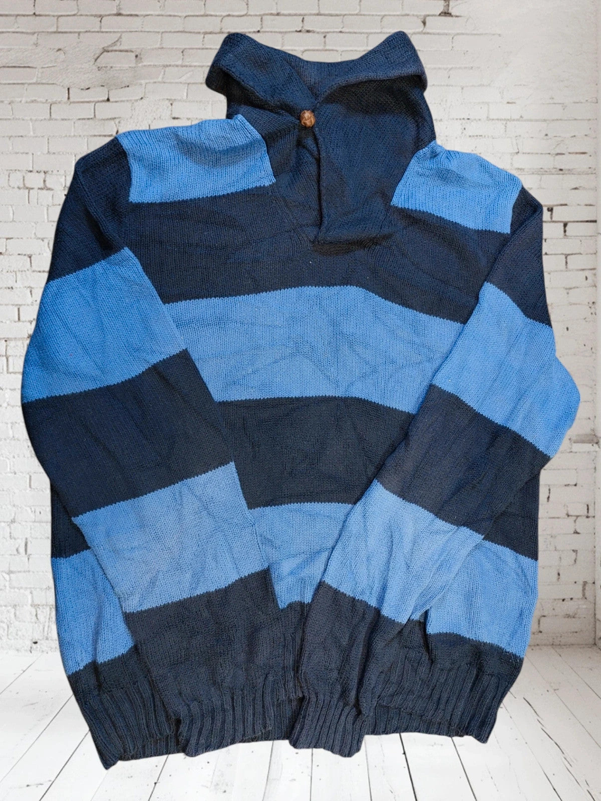 SW20 Polo Ralph Lauren sweater L blue/ black lines