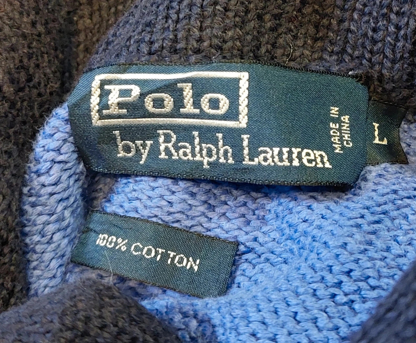 SW20 Polo Ralph Lauren sweater L blue/ black lines