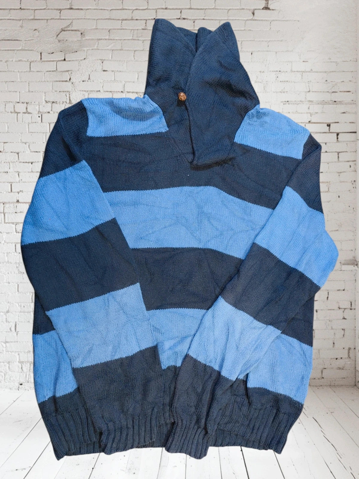 SW20 Polo Ralph Lauren sweater L blue/ black lines