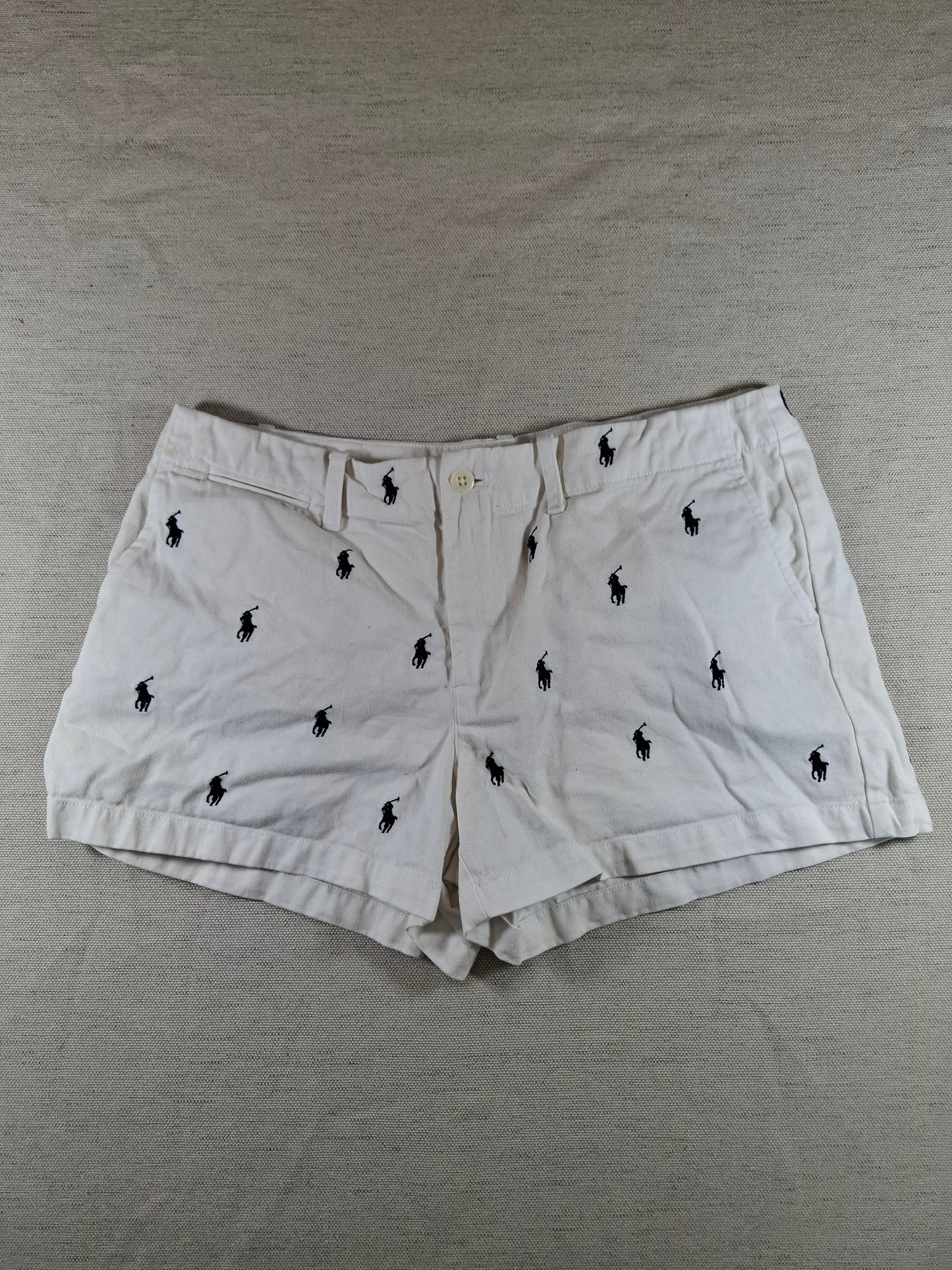 001168 Ralph Lauren Shorts size 8 white with logos