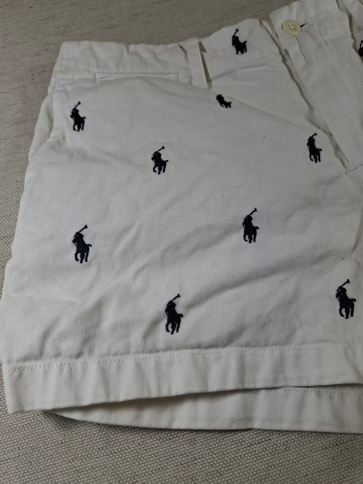 001168 Ralph Lauren Shorts size 8 white with logos