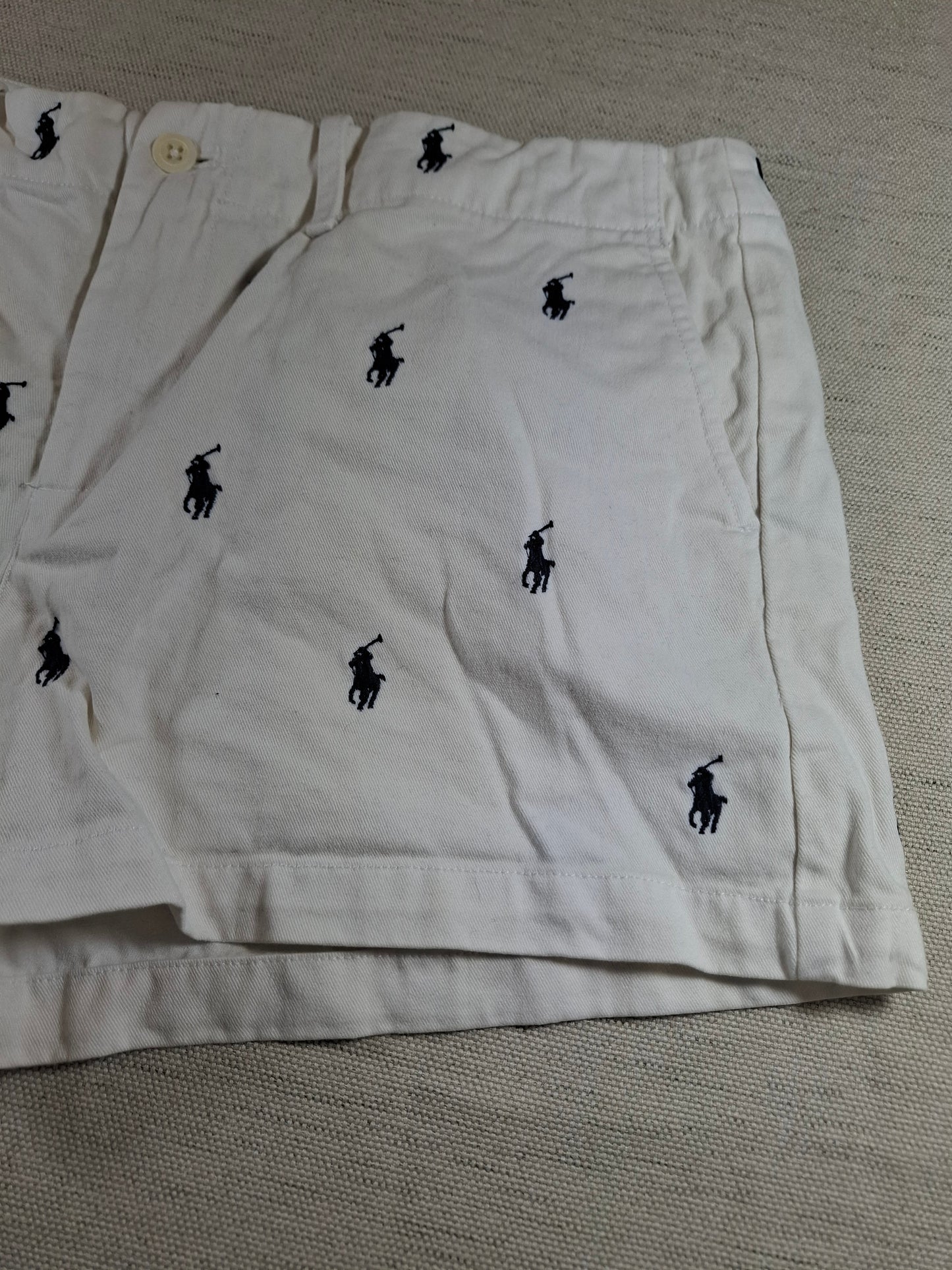 001168 Ralph Lauren Shorts size 8 white with logos