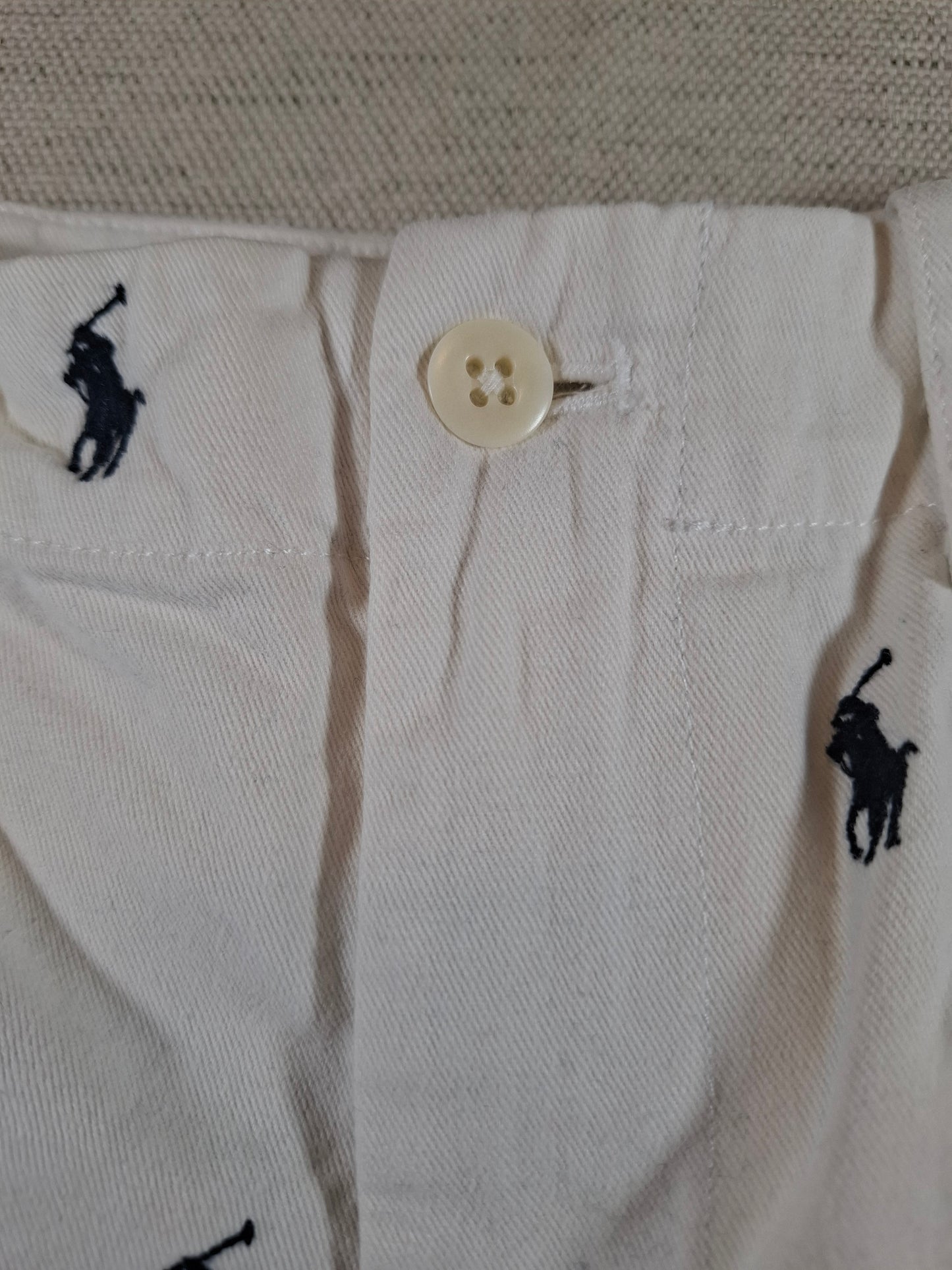 001168 Ralph Lauren Shorts size 8 white with logos