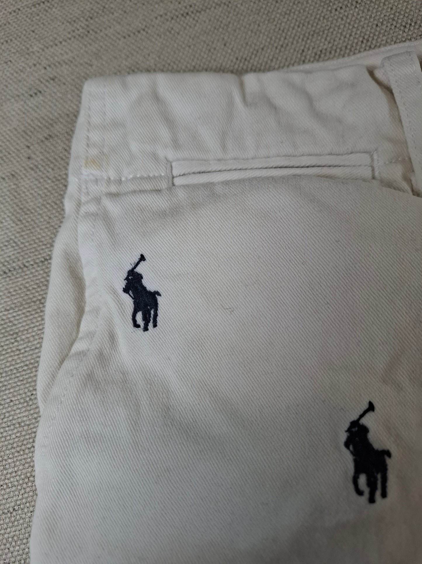 001168 Ralph Lauren Shorts size 8 white with logos