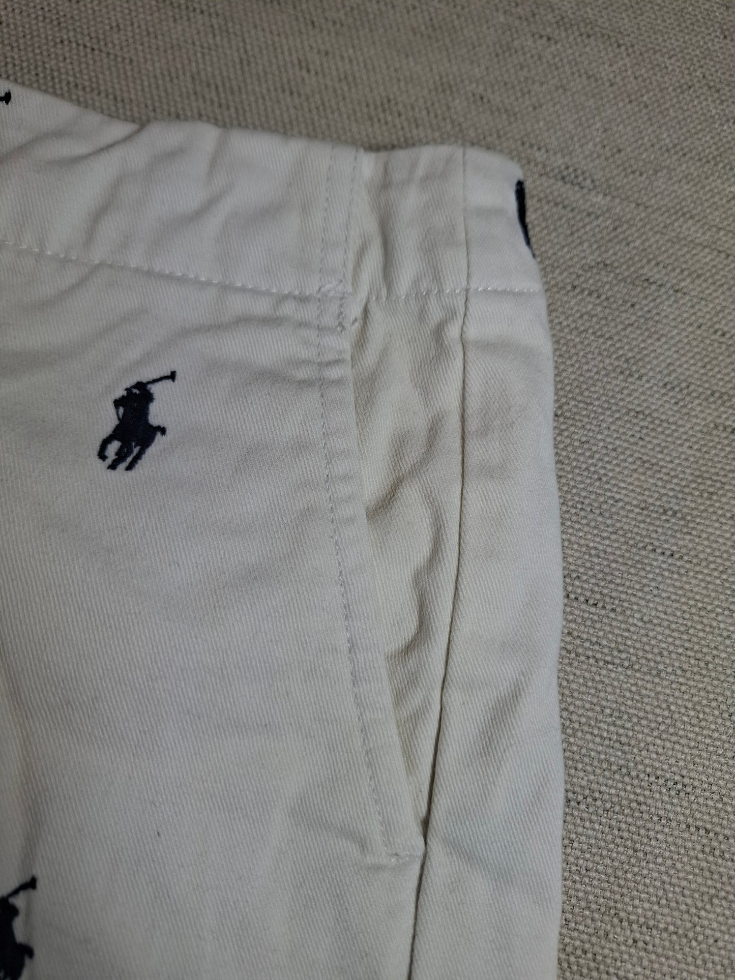 001168 Ralph Lauren Shorts size 8 white with logos