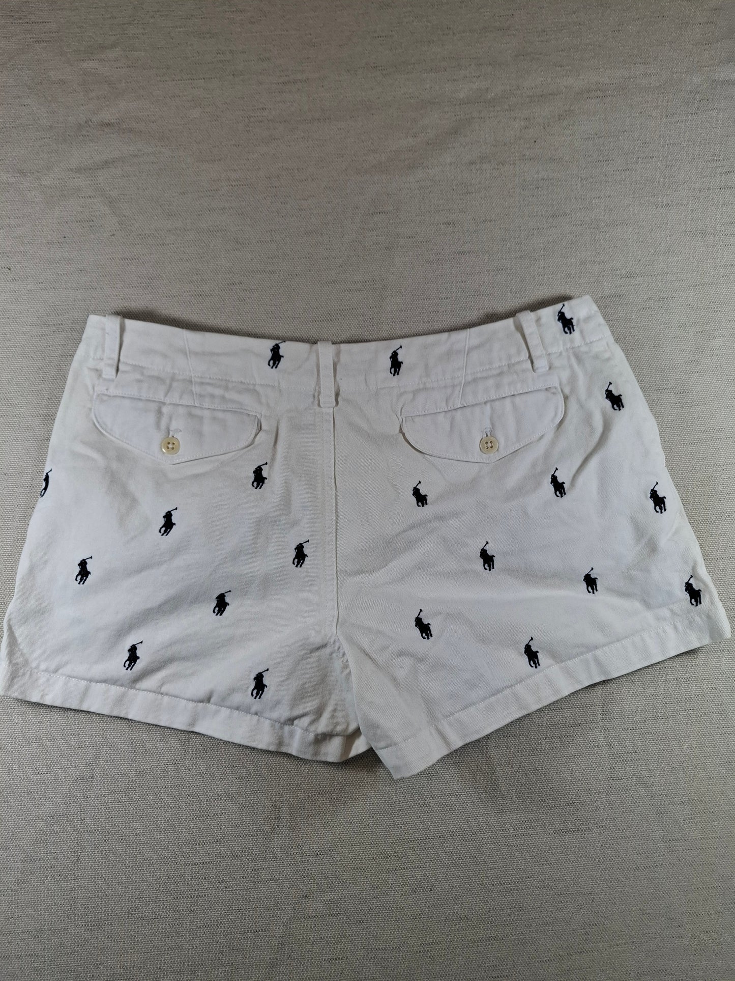 001168 Ralph Lauren Shorts size 8 white with logos
