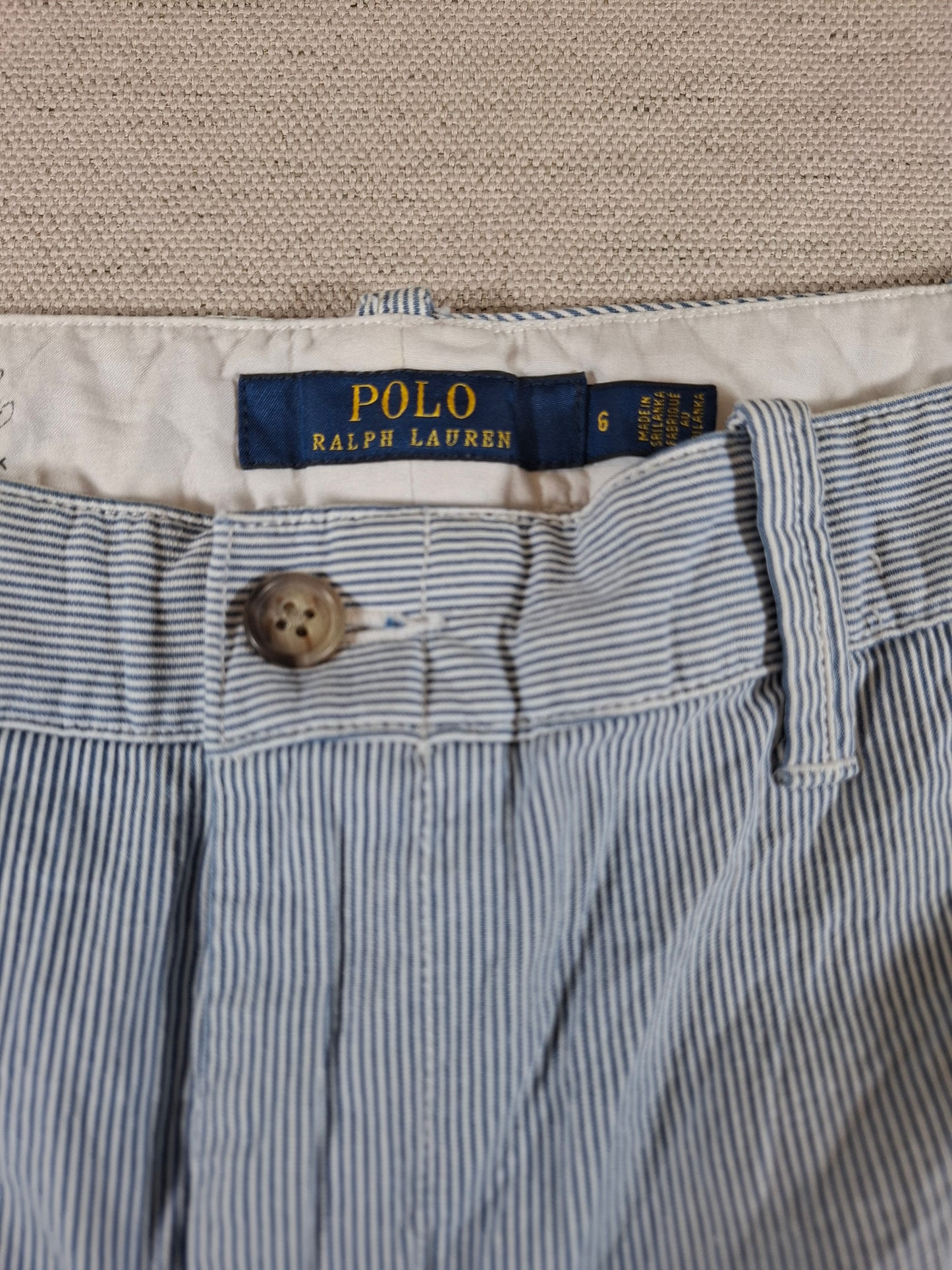 001179 Polo Ralph Lauren Shorts size 6 Blue/ White striped