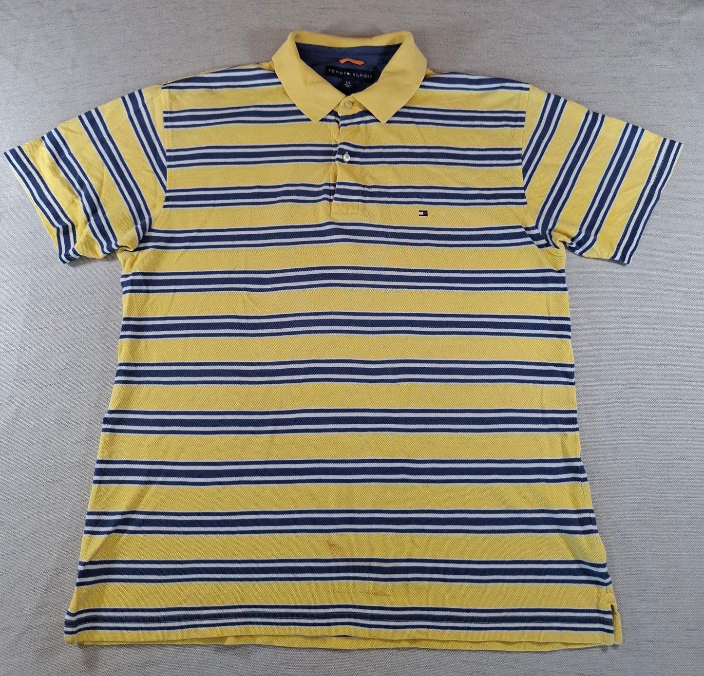001246 Tommy Hilfiger Polo shirt size L Yellow/ Bue