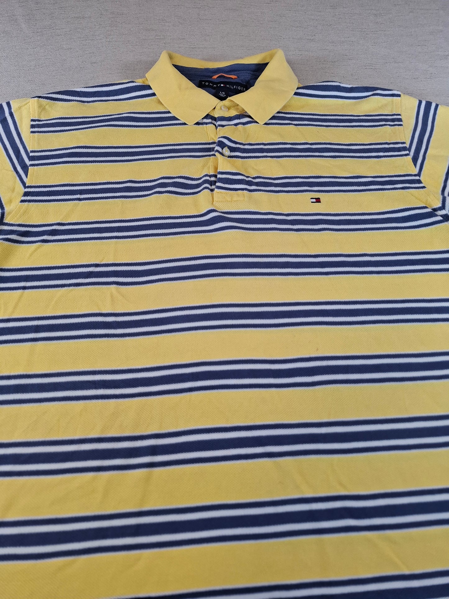 001246 Tommy Hilfiger Polo shirt size L Yellow/ Bue