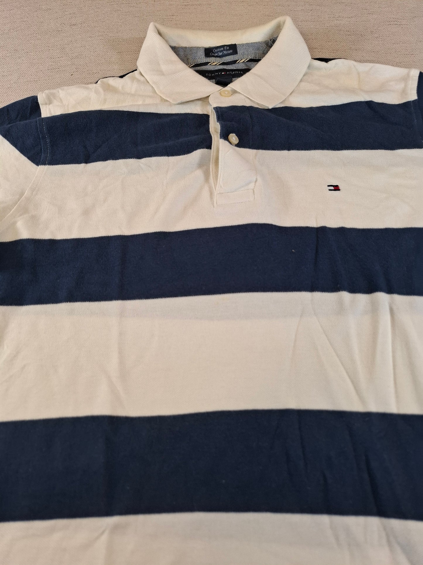 001247 Tommy Hilfiger Polo shirt size M Blue/ White checkered